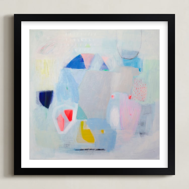 "Snow White" - Art Print in Sky Blue by Shina Choi - Framed