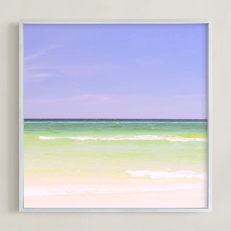 "Watercolors" - Art Print in Periwinkle by Mary Ketch - Framed
