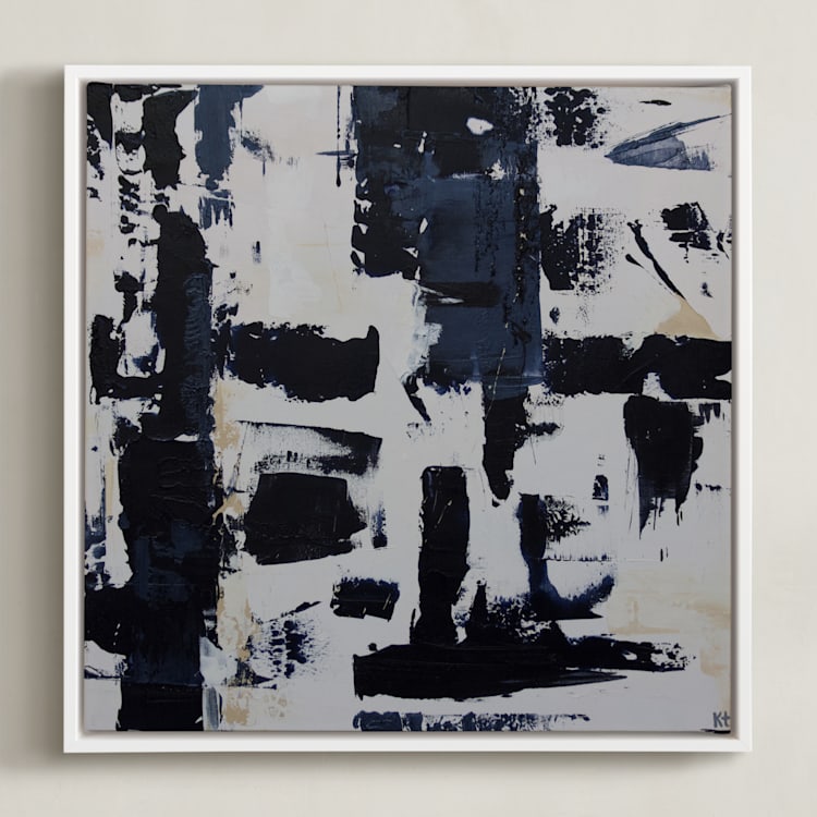 "Balance Restored II" - Art Print in Midnight Blue by Kate Terhune - Framed Canvas