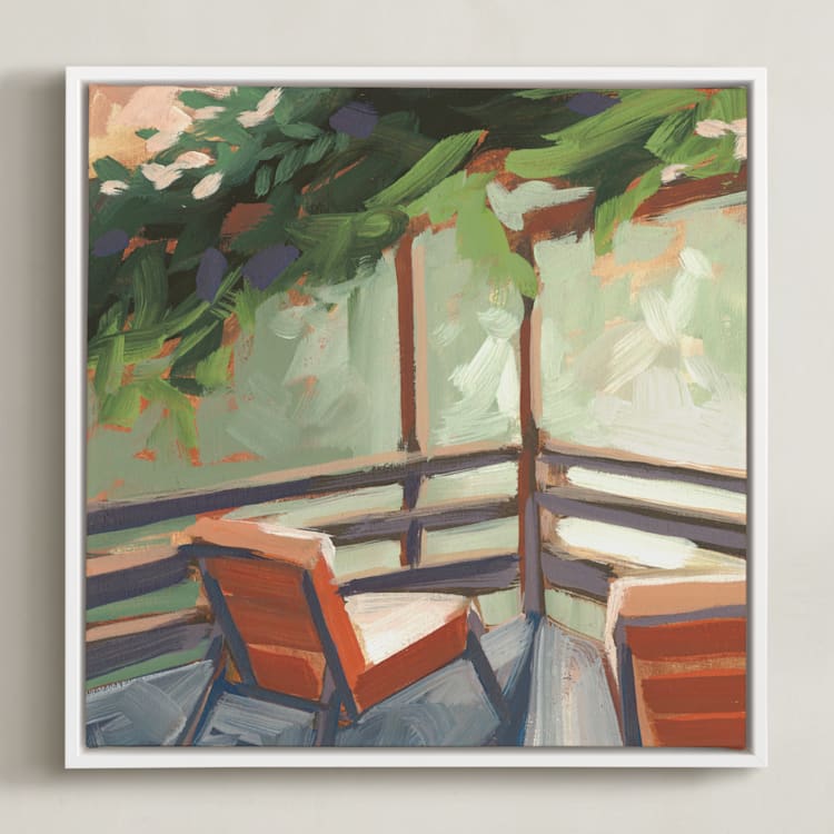 "Wisteria Hideaway" - Art Print in Sunrise by Khara Ledonne - Framed Canvas