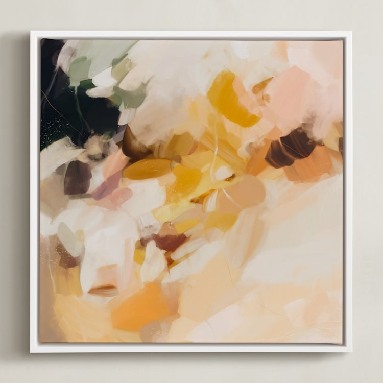"Emberley" - Art Print in Golden Yellow by Parima Studio - Framed Canvas