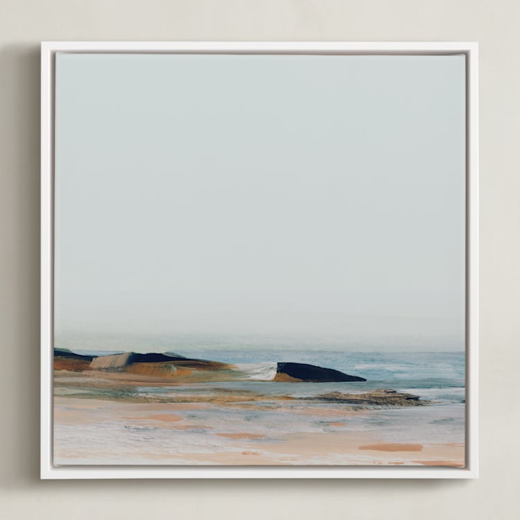 "Tarek" - Art Print in Sea Blue by Mande Calhoun - Framed Canvas