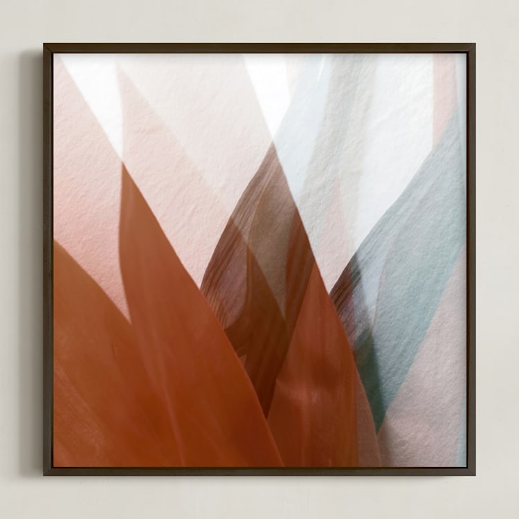 "Papel" - Art Print in Orange Rust by Tania Medeiros - Framed