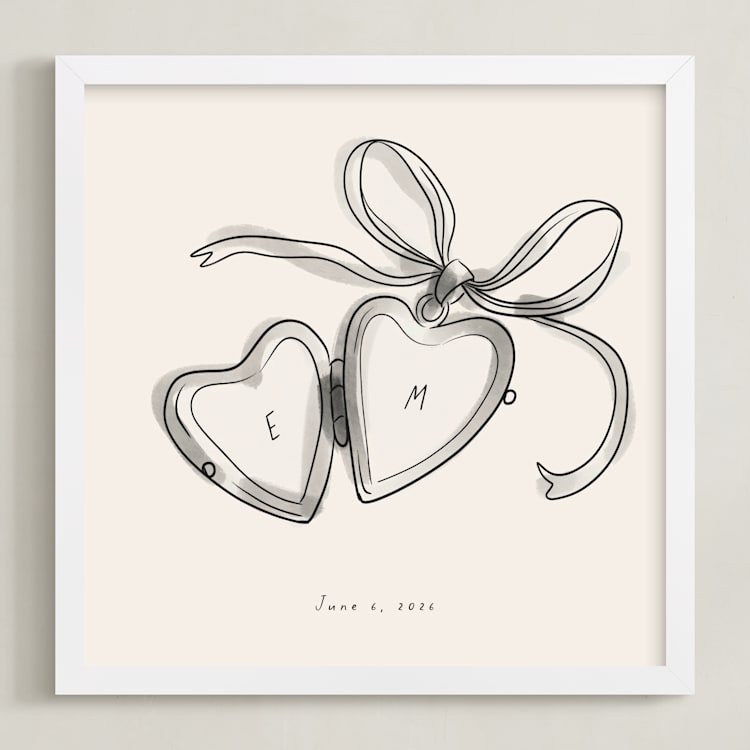 "Locket: Custom Print" - Custom Print in Cream by Ani Somi - Framed