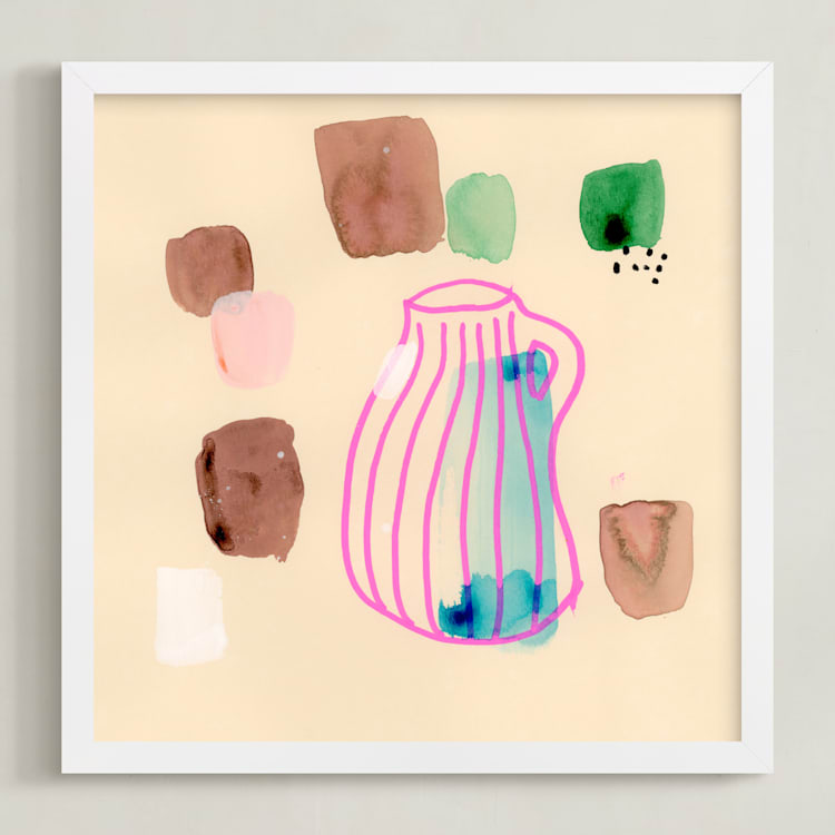 "Vase Study" - Art Print in Hot Pink by Lindsay Megahed - Framed