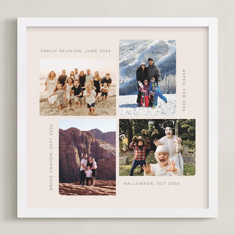 "Four Photo: Square Framed Photo" - Framed Photo in Cream by Mary Kay Garttmeier - Framed