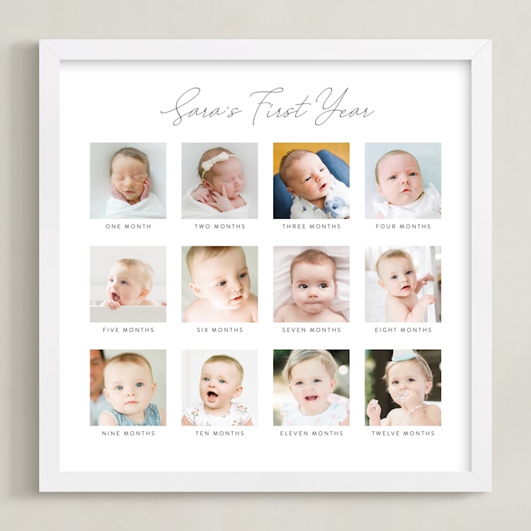 "Baby's First Year: Framed Photo" - Framed Photo in White by Erin Deegan - Framed