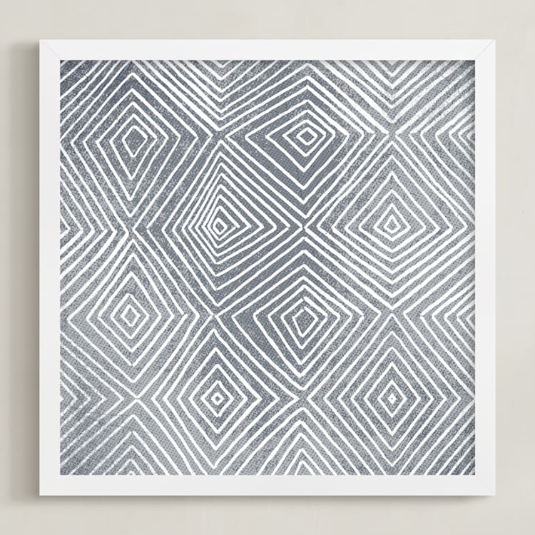 "Abstract Geode 3" - Art Print in Ash by Kerry Doyle - Framed