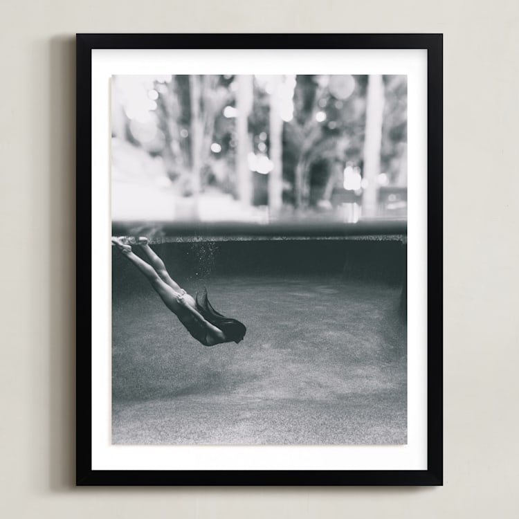 "Submerged" - Art Print in Underwater Black and White by Zemina Zaferakis - Framed