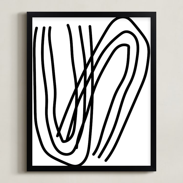 "A Bend in the Road" - Art Print in Snow by Kisco Print Shop - Framed
