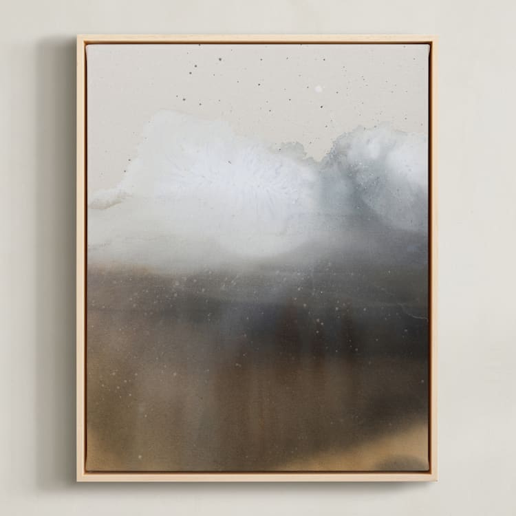 "Base of the Mountain 1" - Art Print in Rich Brown by Christa - Framed Canvas