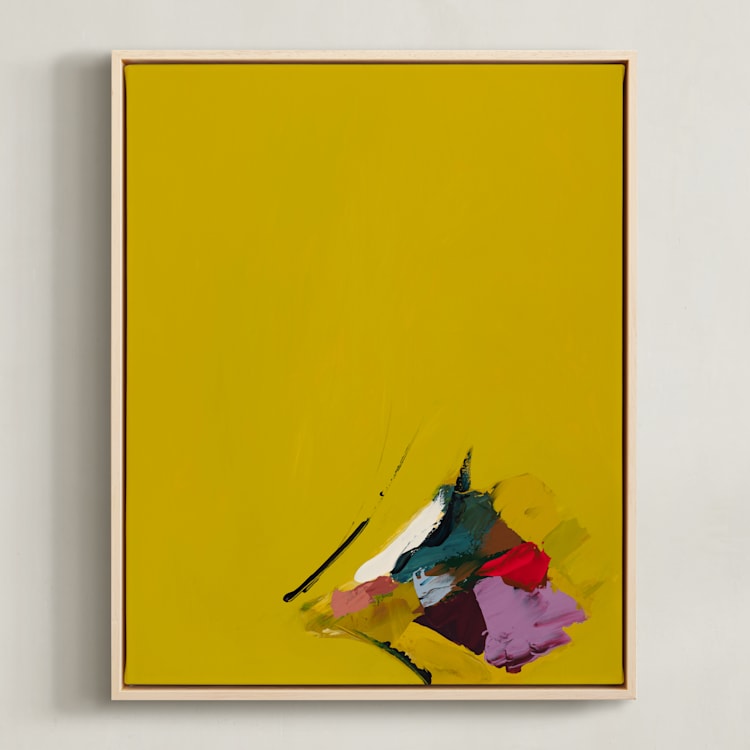 "Chartreuse Bouquet" - Art Print in Chartreuse by Caryn Owen - Framed Canvas