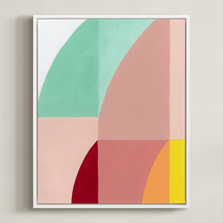 "Your Smile Tastes like Sunshine 1" - Art Print in Sunshine Pink by Christina Flowers - Framed Canvas