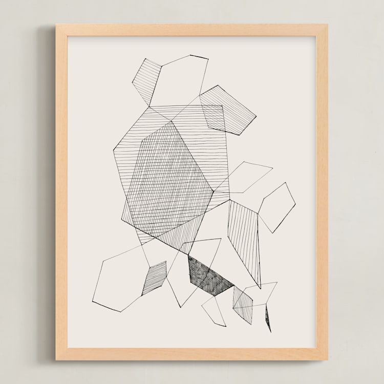 "Volatile N.1" - Art Print in Ivory by Catilustre - Framed