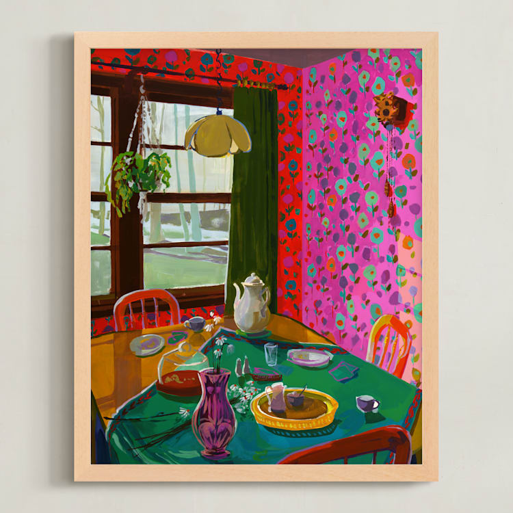 "After Tea" - Art Print in Sienna by Jess Franks - Framed
