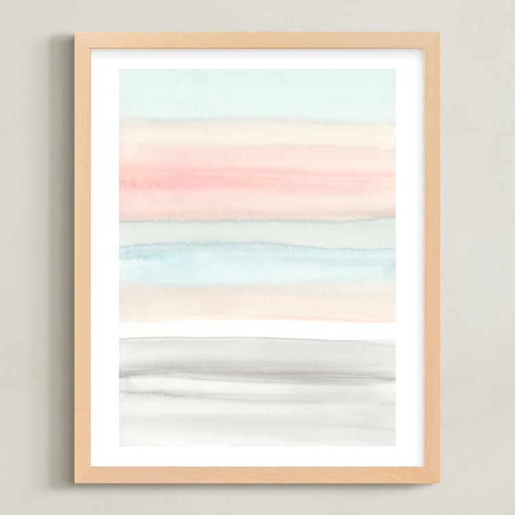 "Summer Horizon" - Art Print in White by Little Valley Studio - Framed