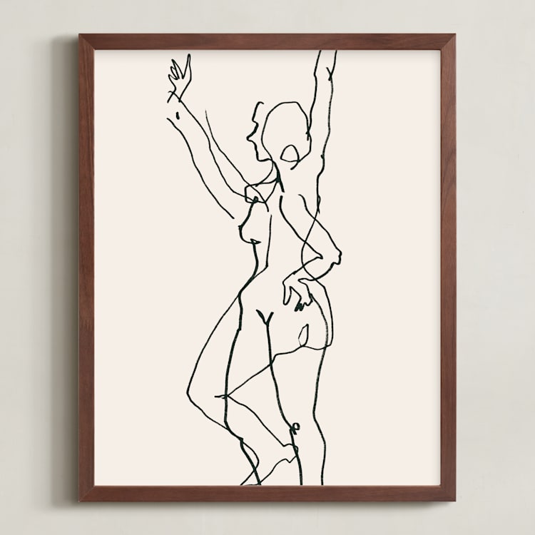 "Transfiguration 02" - Art Print in Ivory Black by Catilustre - Framed