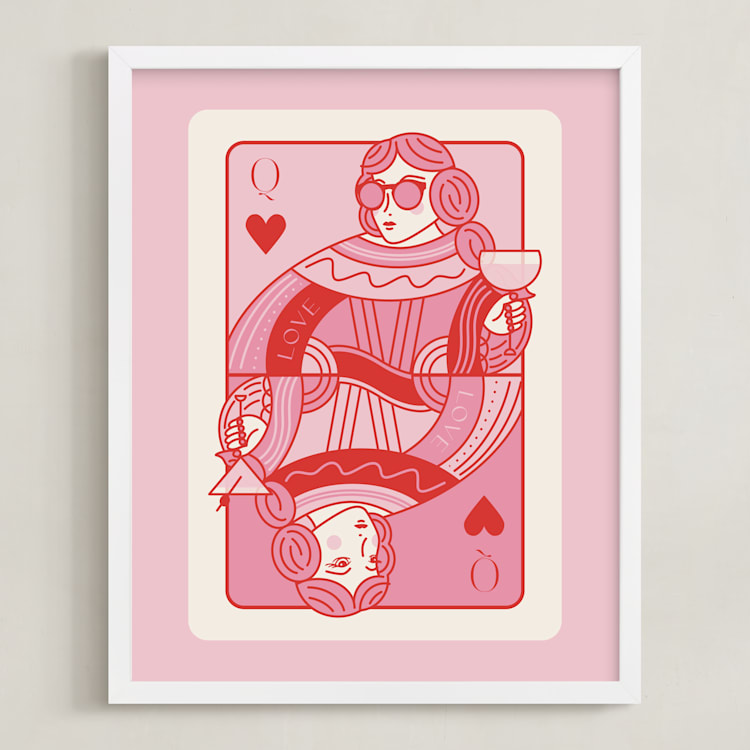 "The Queen: Custom Print" - Custom Print in Bubblegum by Jenna Holcomb - Framed