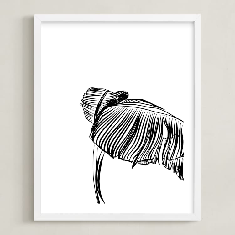 "Tropical Wave" - Art Print in Noir by Alicia Youngken - Framed