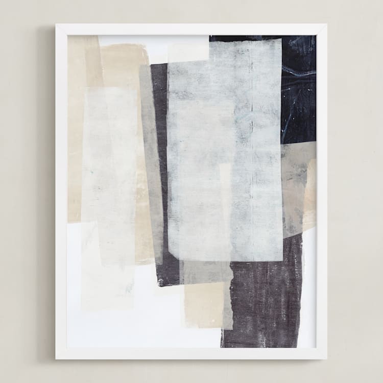"History Repeats" - Art Print in Sand by Jennifer Daily - Framed