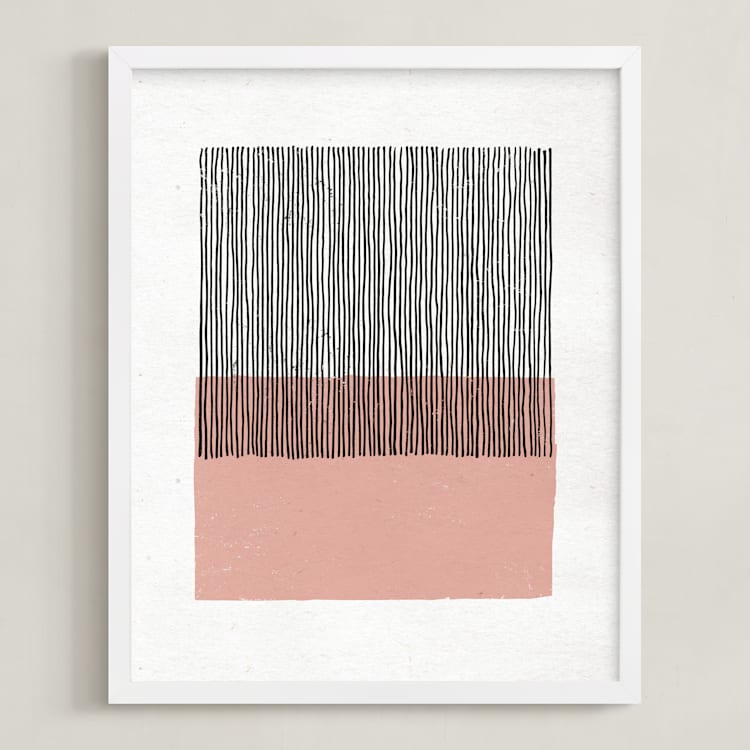"Color Streak" - Art Print in Dusty Rose by Kiersten Garner - Framed