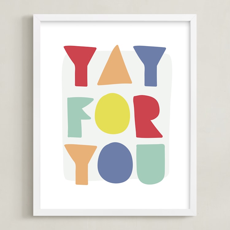 "yay for you" - Art Print in carnival by Lea Delaveris - Framed