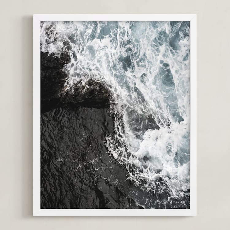"Pacific Swell" - Art Print in Smoke by Kamala Nahas - Framed