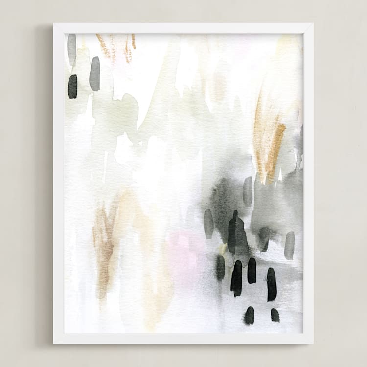 "Ever Softly" - Art Print in Charcoal by Melanie Severin - Framed