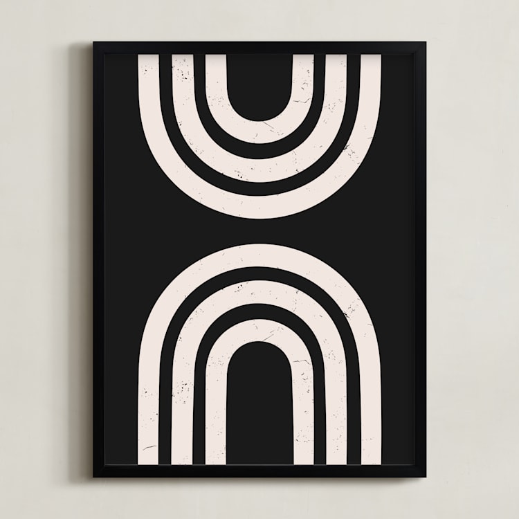 "Arcs II" - Art Print in Midnight Black by Iveta Angelova - Framed