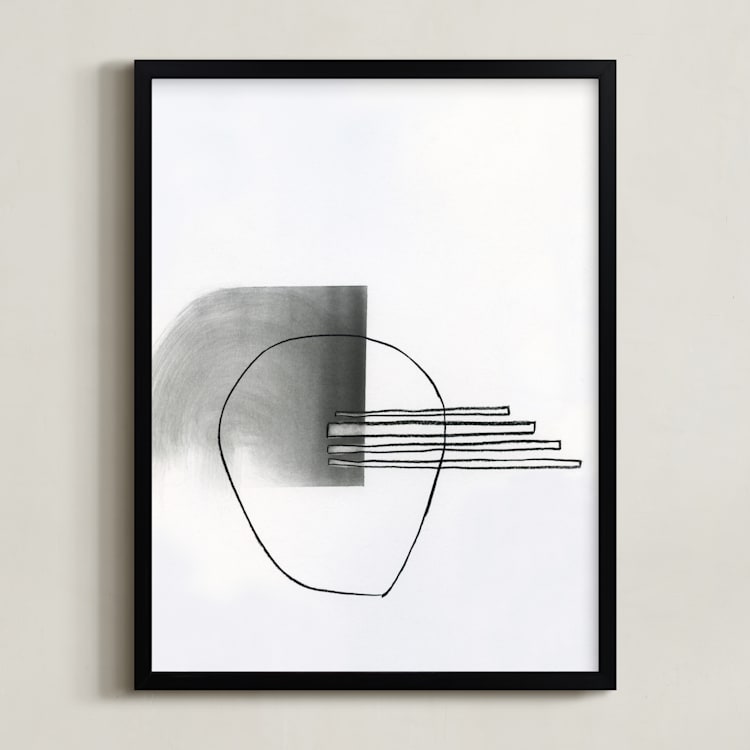 "Abstract drawing II" - Art Print in White by Kirsta Benedetti - Framed