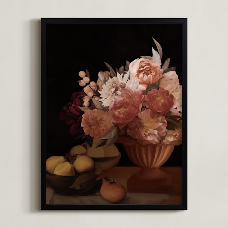 "Harmony in Abundance" - Art Print in Rose by Jenna Holcomb - Framed