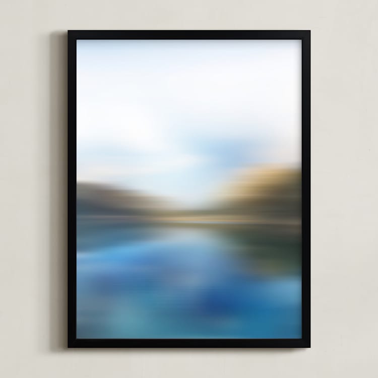 "Alpine Daydreams" - Art Print in Glacial Blue by Karen Kaul - Framed