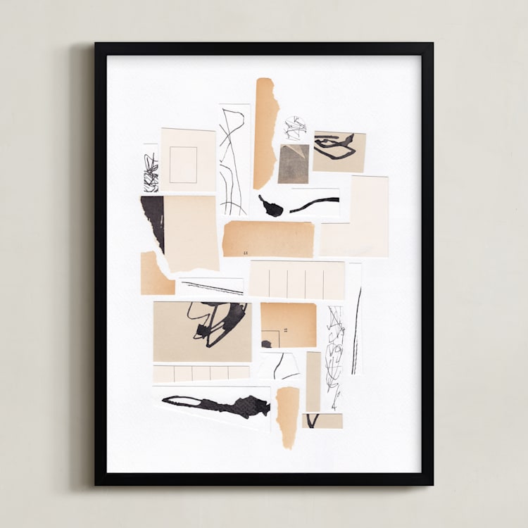 "Organized Chaos" - Art Print in Sand Beige by Alisa Galitsyna - Framed