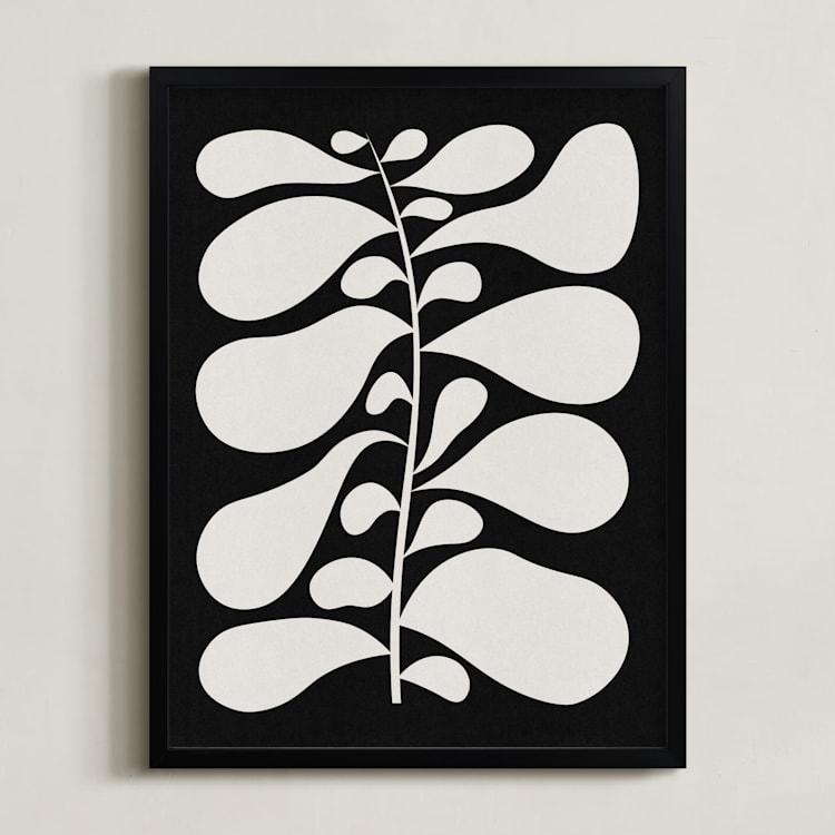 "Black Plant II" - Art Print in Chalkboard Black by Alisa Galitsyna - Framed