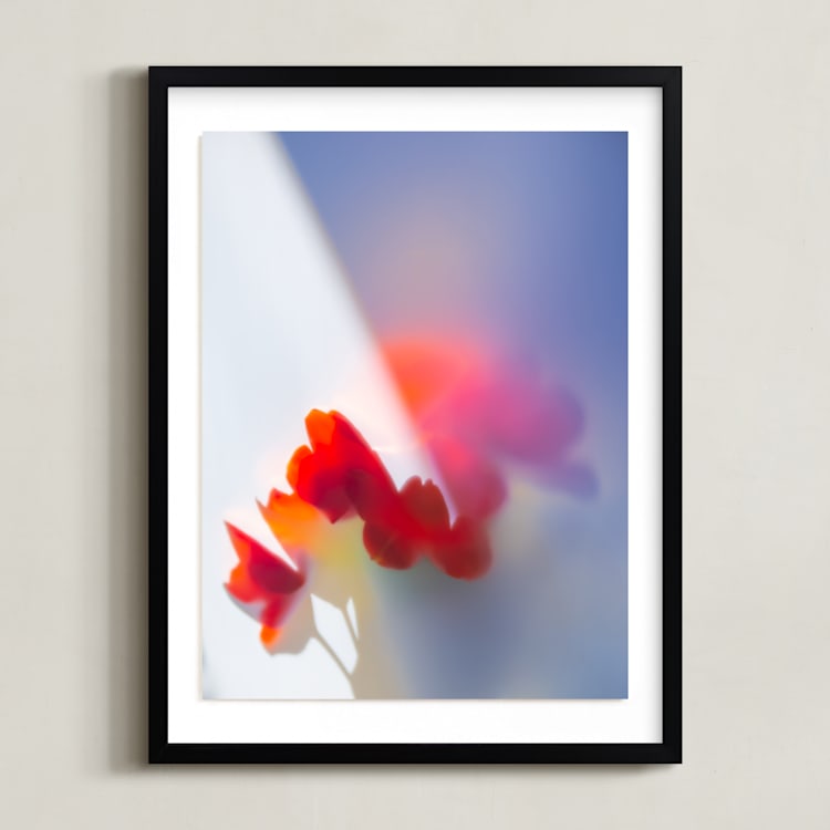 "Flora Prism" - Art Print in True Red by Aralyn Griesbach - Framed