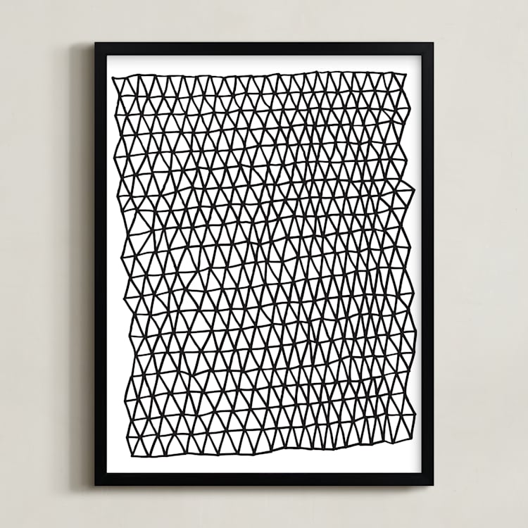"Crocodile 1" - Art Print in Black by Jaime Derringer - Framed