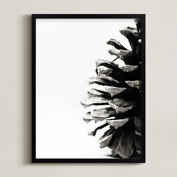 "Pine Cone" - Art Print in grey by Alexis Arnold - Framed