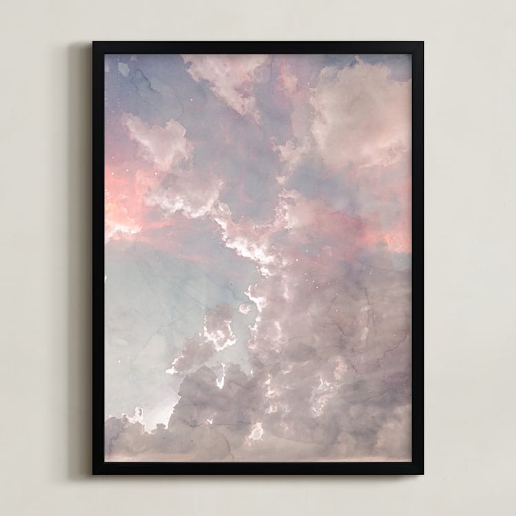 "Candy Sky" - Art Print in Airy Blue by Emanuela Carratoni - Framed
