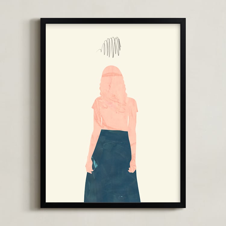 "From Where I Stand" - Art Print in Indigo by Field and Sky - Framed