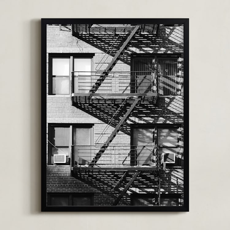"Up Down NYC" - Art Print in monochrome by lulu and isabelle - Framed