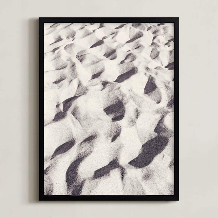 "Sand Wave" - Art Print in warm grey by Qing Ji - Framed