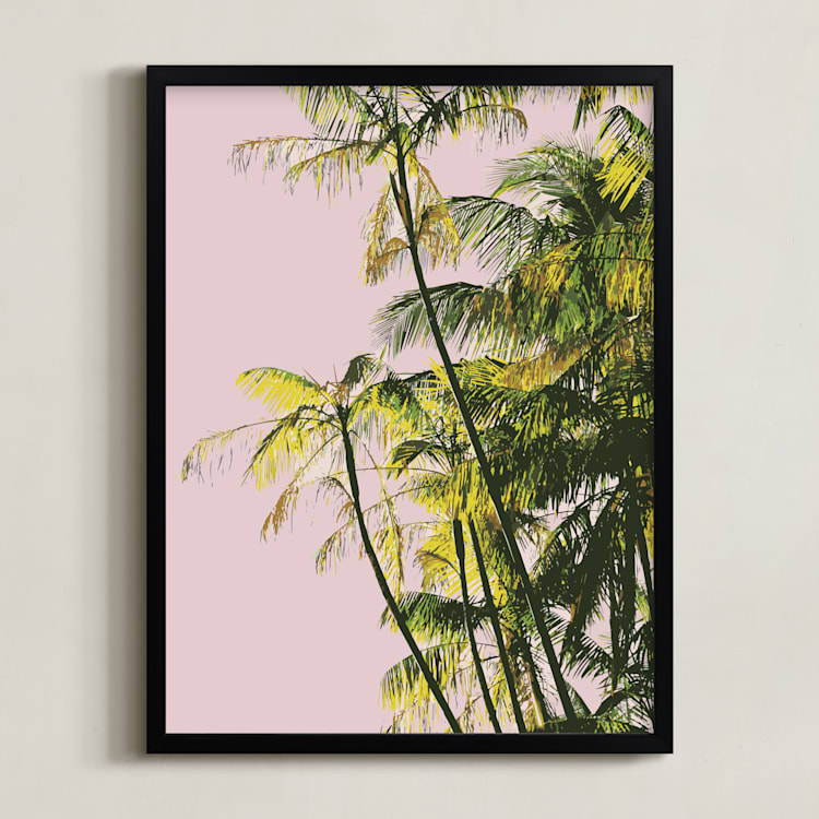 "Poster Palms" - Art Print in Blush by Catherine Culvenor - Framed