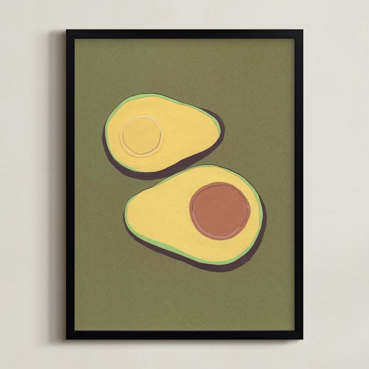 "avocado" - Art Print in Hass Green by Elliot Stokes - Framed