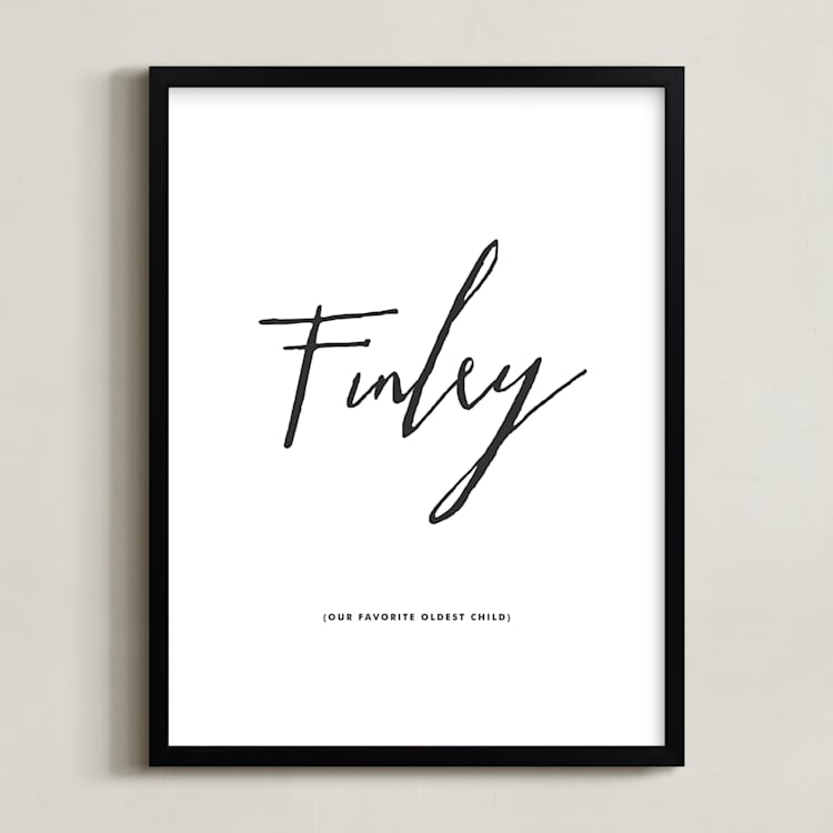 "Birth Order Favorite" - Personalized Art Print in Licorice by Alston Foster - Framed