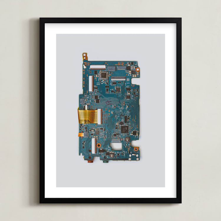 "Circuit Board" - Art Print in electicity by Kamala Nahas - Framed