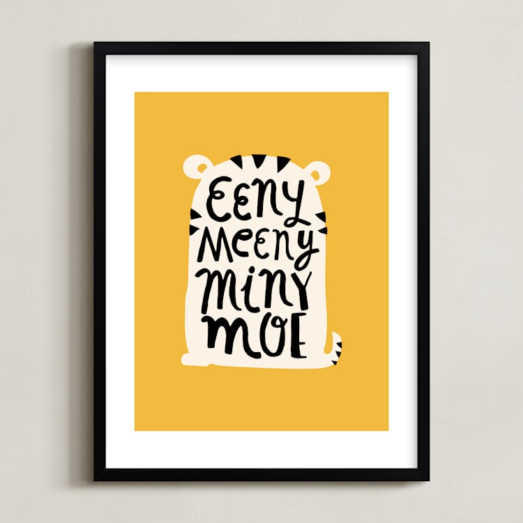 "Eeny Meeny" - Art Print in Golden Yellow by Ariel Rutland - Framed