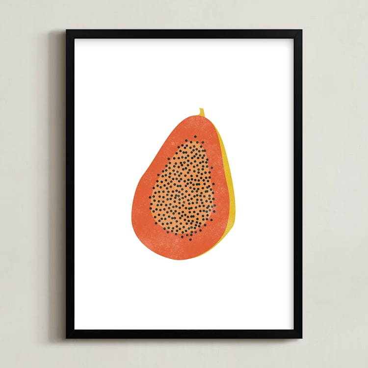 "Papaya" - Art Print in Papaya by Anupama - Framed
