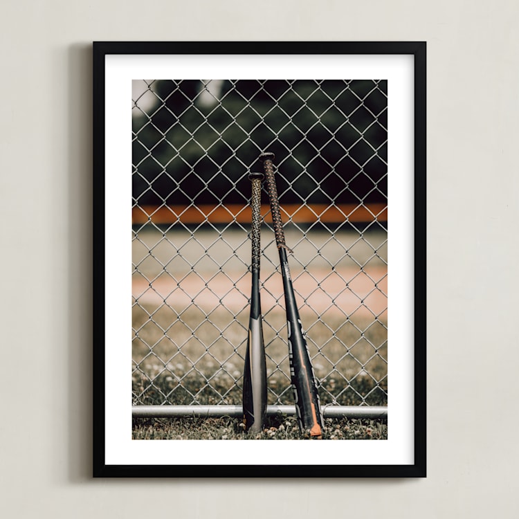 "For The Big Game 3" - Art Print in Olive Green by Janet Cruz - Framed