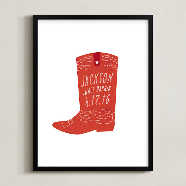 "Giddyup" - Personalized Art Print in Fireball by Olivia Raufman - Framed