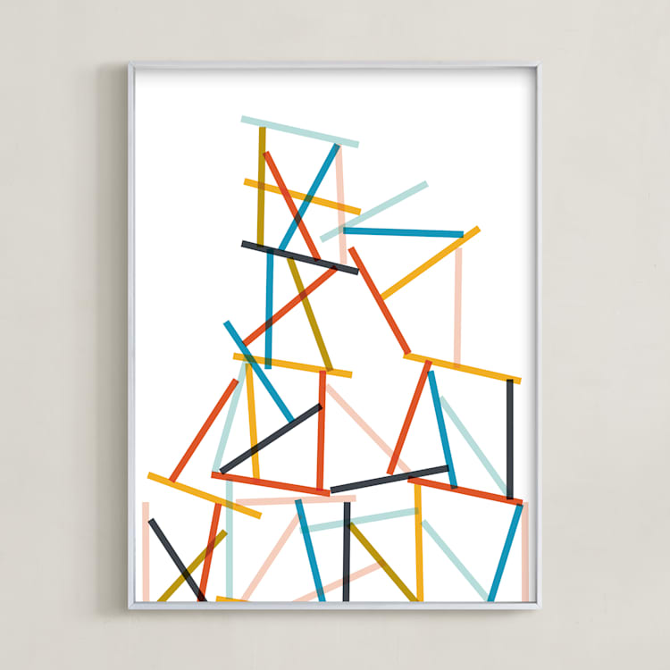 "Harmony in Chaos" - Art Print in Vibrant Orange by Oscar and Emma - Karly Depew - Framed